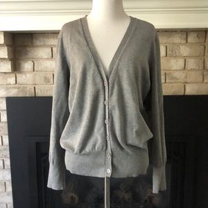 Dressbarn Gray Button Down Cardigan size XL